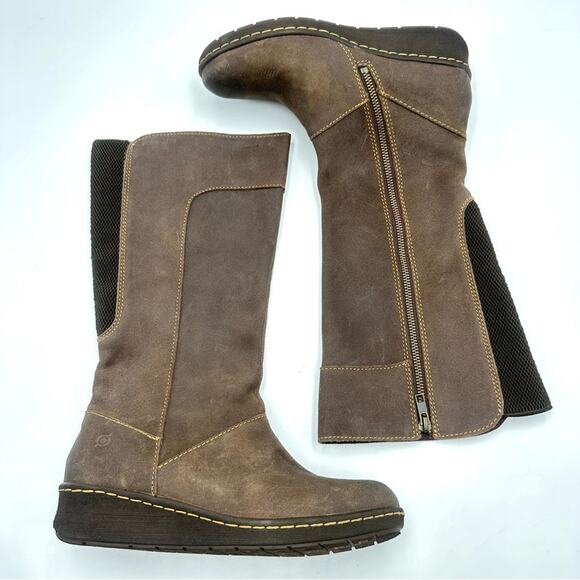 NEW - BORN women's wedge leather midcalf boots - brown - size 8.5 - Picture 14 of 14